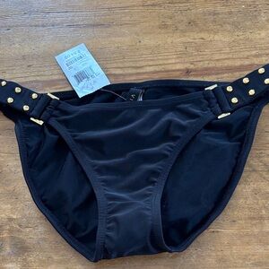 Vix  Black  Swim Bottoms with Gold Accents NWT
